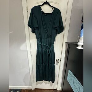 City Chic Deep Green Maxi dress, Size XL (22)
